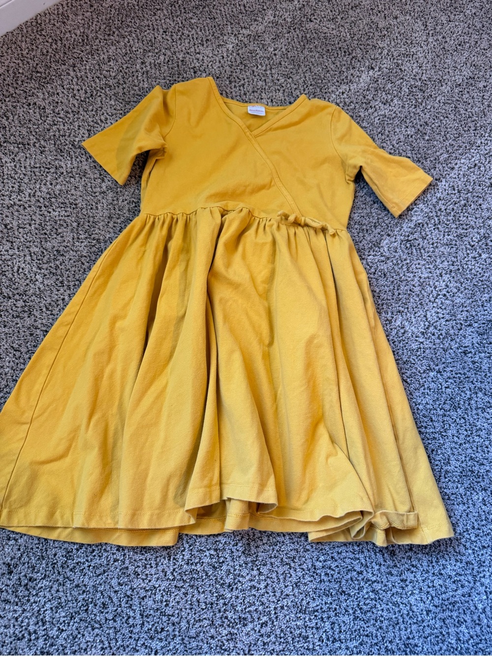 Hanna Andersson mustard yellow dress size 10 girls